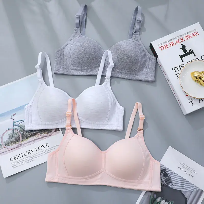 The New Simple Classic Out-of-date Cotton Girls Bra Thin Small Chest Push-up Bra Without Underwire Underwear Women's Bra
