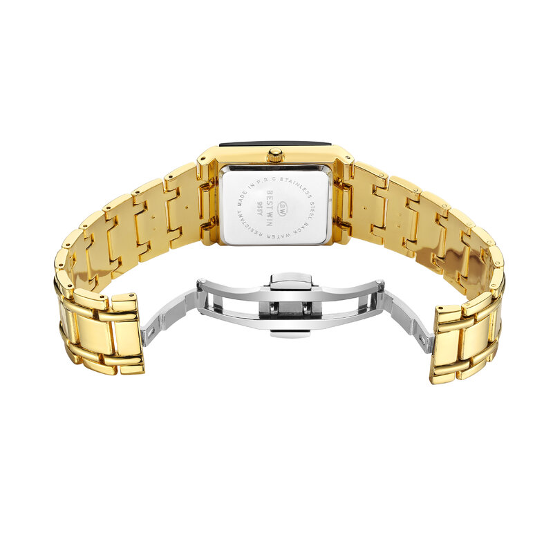 2023 nowych kwadratowy zegarek mężczyzn z datą luksusowe ze stali nierdzewnej złote zegarki kwarcowe na nadgarstek moda ukochane
