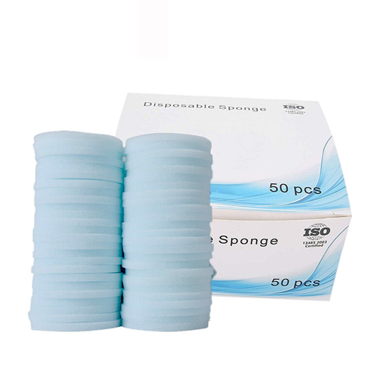 Cesoon 50Pcs/Box Disposable Clean Sponge Pad Soft Dental Endo Files Cleaning Foam Stand Replacement Foam Teeth Whitening Tools