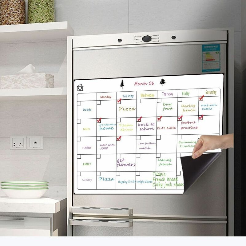 Гибкая белая доска A3, список дел, офисный список продуктов, планировщик месяцев, блокнот, доска для записей, сообщений, наклейки на холодильник