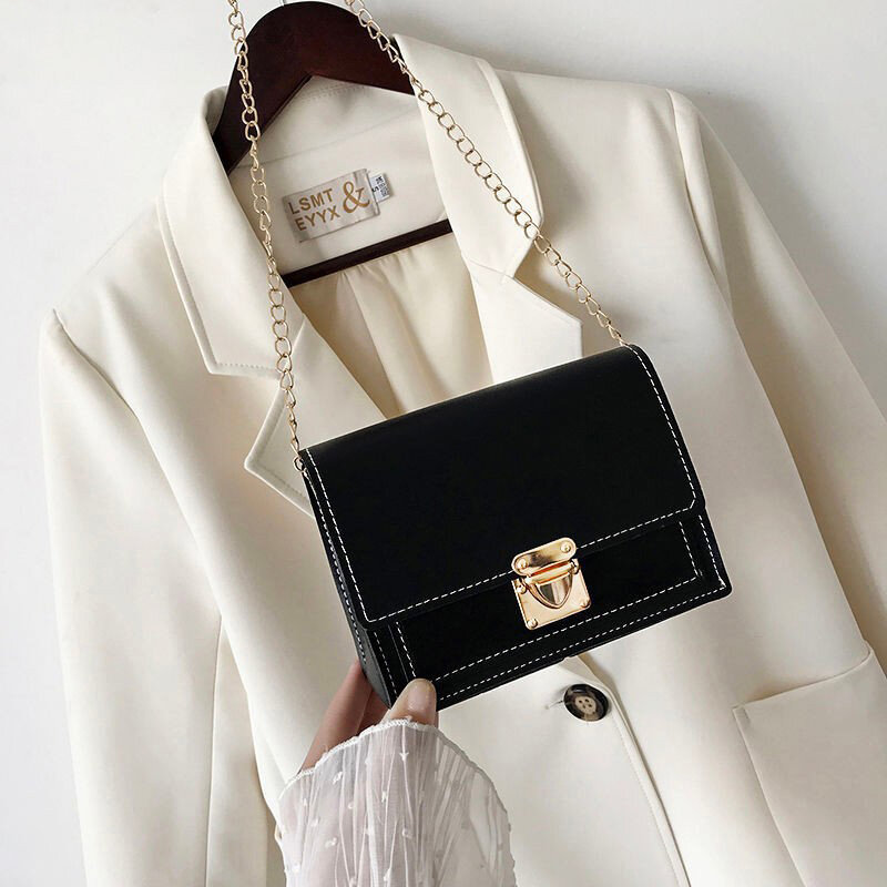 PU Leather Women Bag Luxury Designer Small Handbags Flap Chain Crossbody Messenger Bag For Girl Ladies Solid Color Shoulder Bag