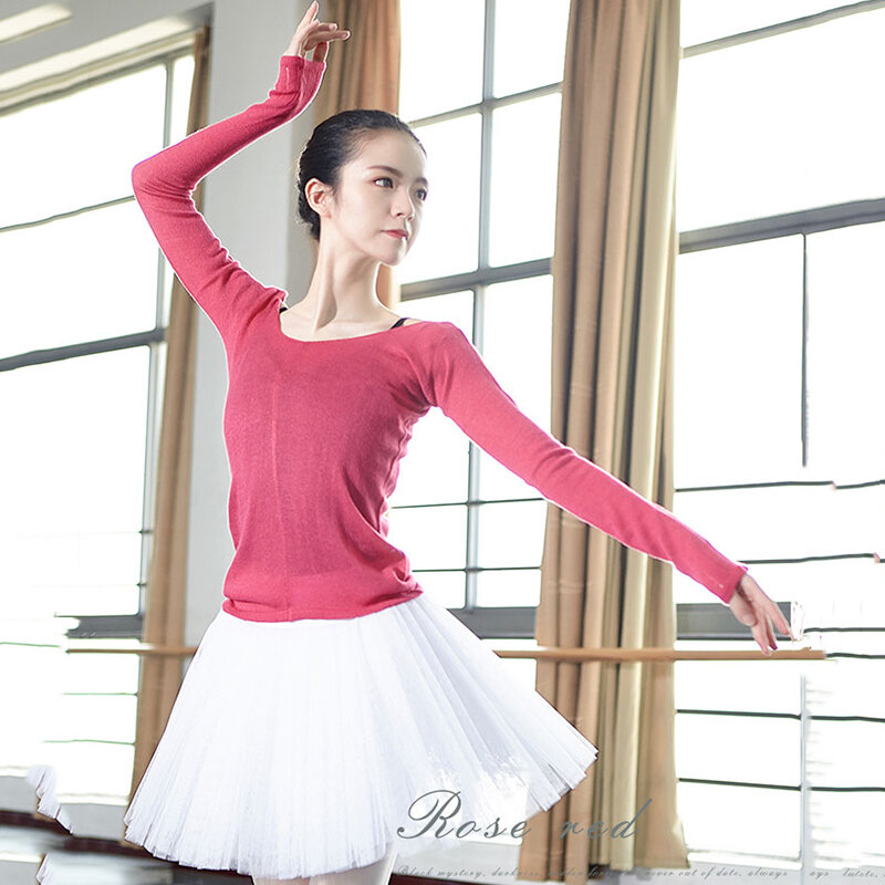 Dance Gestrickte Pullover Dame Langarm Ballett Dance Tops Herbst Winter Warme Dünne Gymnastic Kleidung für Frauen bailarinas mujer