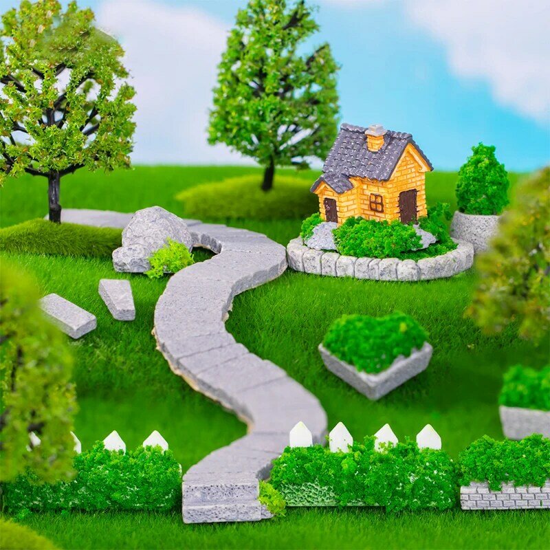 Mini Resina Moss Paisagismo Casa, Pequena Estátua, Artesanato Estatueta, Figura Ornamento, Miniaturas, Decoração do lar, Dollhouse Jardim, 1Pc
