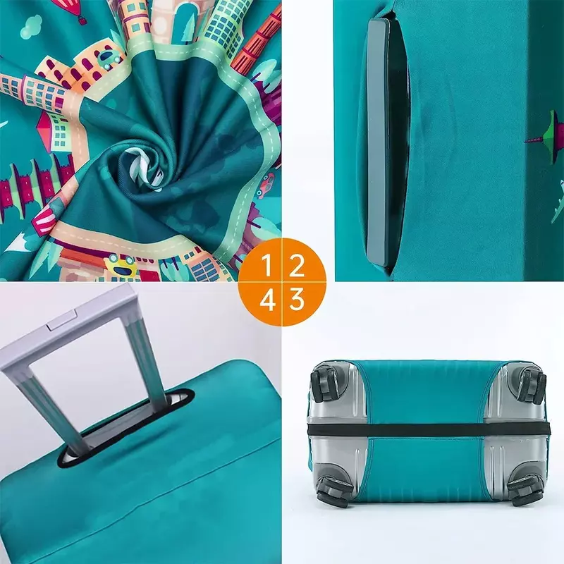 Mode Koffer Hoes Hoge Elastische Geometrie Liefde Hartvormige Koffer Stofhoes 18-32Inch Koffer Essentiële Accessoires