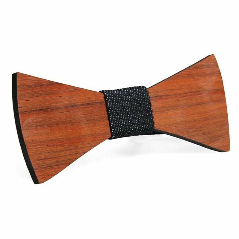 ربطة عنق رجالي مصنوعة يدويًا من خشب الورد منحوتة بالزهور وشارب ولحية فينت دروبشيب