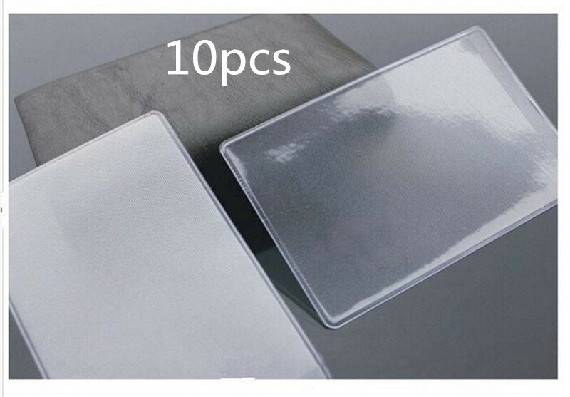 10 pces plástico macio claro cartão de crédito luvas protetores dustproof impermeável 96*60mm