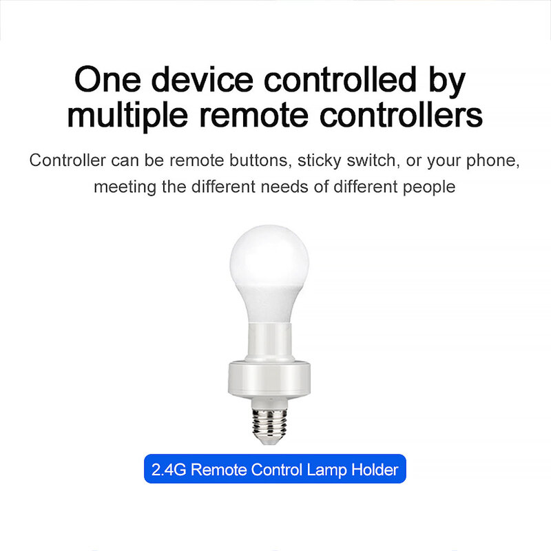 Tuya EWelink Adaptor Bohlam Lampu Pintar WiFi E27 Dudukan Lampu LED Alas Kontrol Suara Alexa Google Home Alice AC100-240V