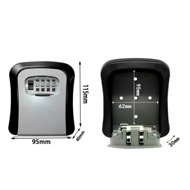 Metal escondido chave caixa segura 4-fechadura de combinação de senha digital com gancho mini caixa secreta para casa villa caravana