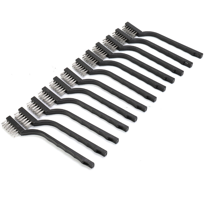 Tools Wire Brushes Accessories Equipment Mini Paint Remover Rust Supplies 12pcs Black Cleaning Durable Practical