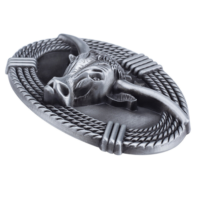 Oval Punk Animal Metal Male Belt Buckle 40mm Fashion Luxury Designer OX Head High Quanlity Men Jeans Accessories Dropshipping
