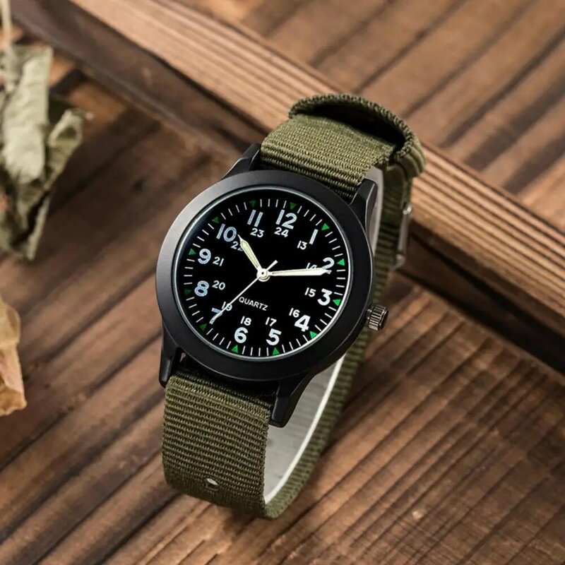 Armbanduhr Quarz rundes Zifferblatt Uhr Mode Männer Business Nylon band Outdoor Sport Armbanduhr