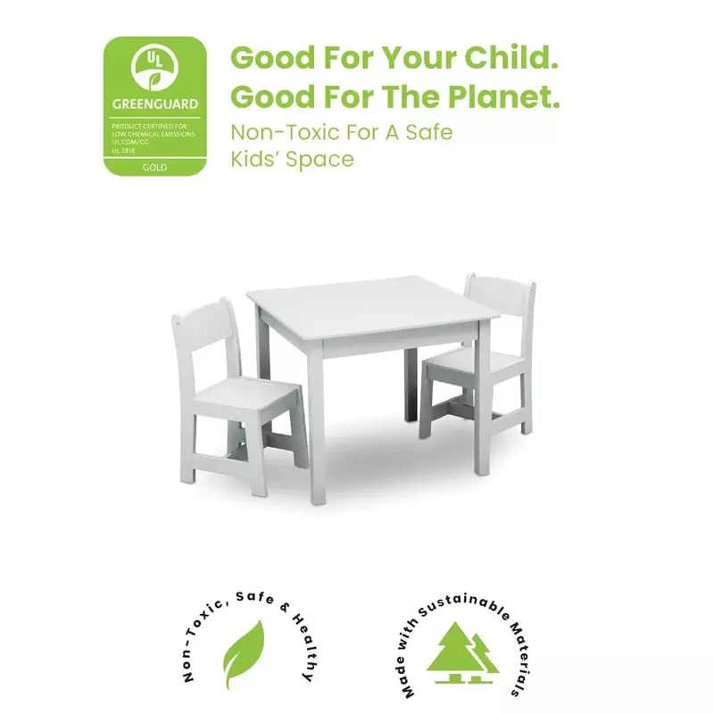 Bianca-Mesa blanca con silla y mesa para niños, Juego de 3 piezas, libre de carga, silla de escritorio para niños, cuna para valla para perros para niñas