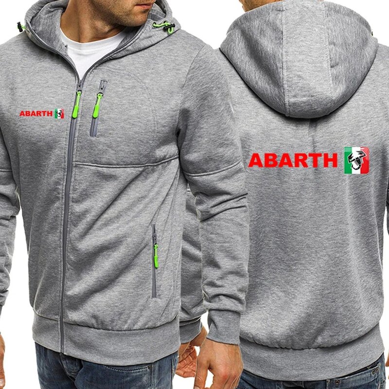 Abarth-casaco versátil masculino com capuz, zíper tricolor, impressão clássica, simplicidade, casual, venda quente, primavera e outono