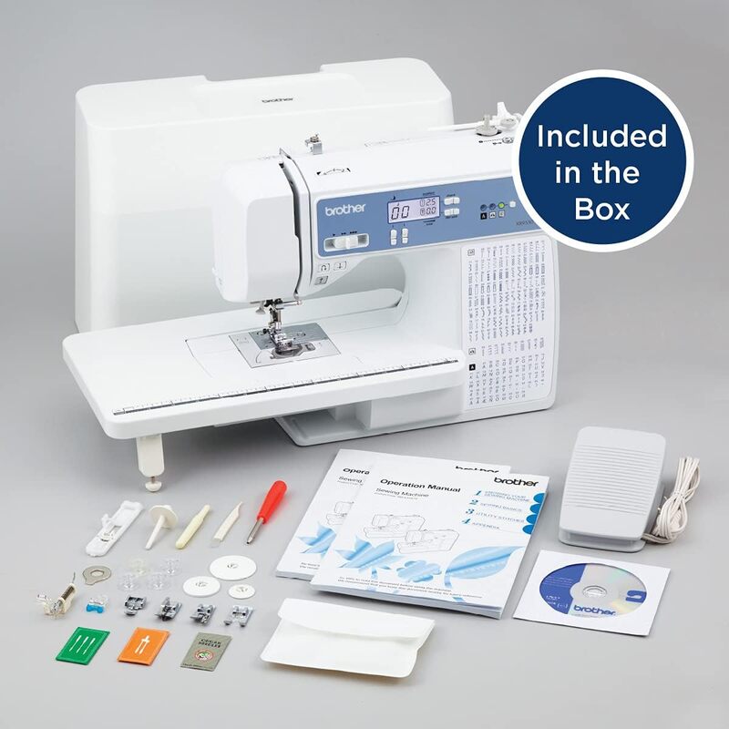 Brother Sewing and Quilting Machine, Computerized, 165 Built-in Stitches, LCD Display, Wide Table, 8 Included Presser Feet White