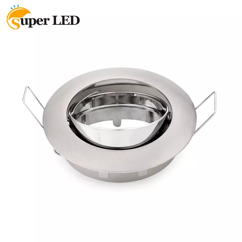 LED Eyeball Casing Lamp Holder Spotlight Recessed Eyeball Downlight Casing Lighting Ceiling Lamp Chrome/Nickel Casing