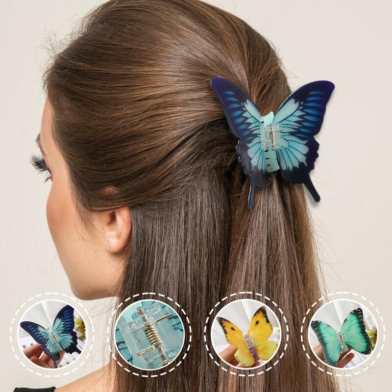 Французская романтическая заколка для волос, изящная красивая бабочка для волос, захват для волос, Акула, женщины, Бабочка, краб, аксессуары, зажим для девушки H X0T2