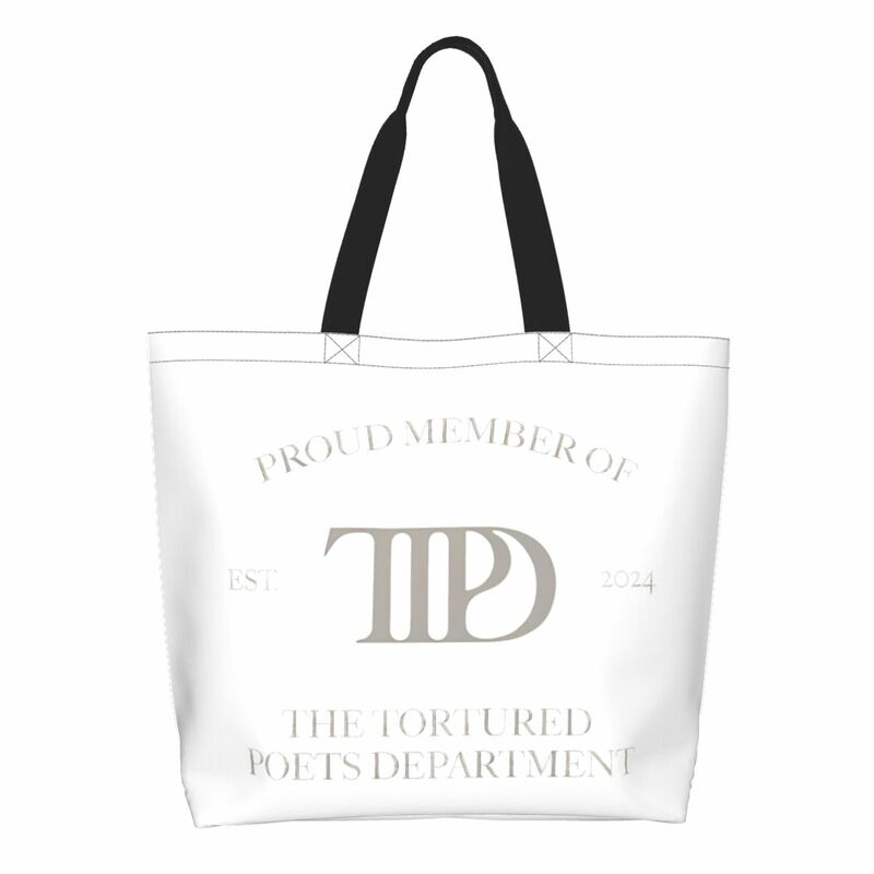 Ttpd-Bolso de compras de gran capacidad para hombre y mujer, bolsa de mano Unisex con estilo, con diseño de "el Departamento de poetas tornados", 2024