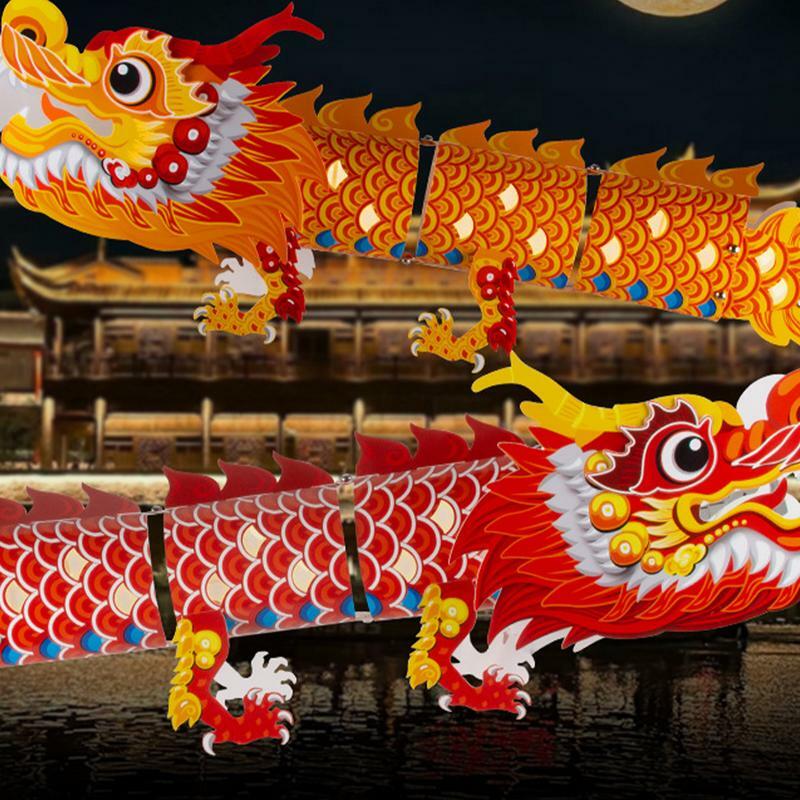 Linternas hechas a mano de Año Nuevo Chino, dragón bailarín, Kits de linternas chinas hechas a mano DIY, celebración tradicional y festiva China