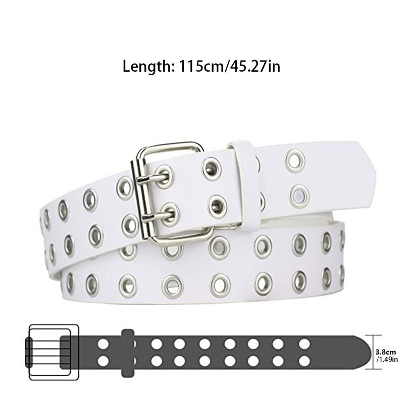 All Trend Match Alloy Buckle Punk Belt For Womens Jeans Party Waistband Classic Style Pin Work