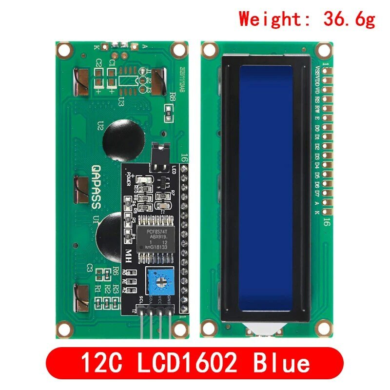 Lcd Module Blauw Groen Scherm Iic/I2c 1602 Voor Arduino 1602 Lcd Uno R3 Mega2560 Lcd1602 Lcd1602 + I2c