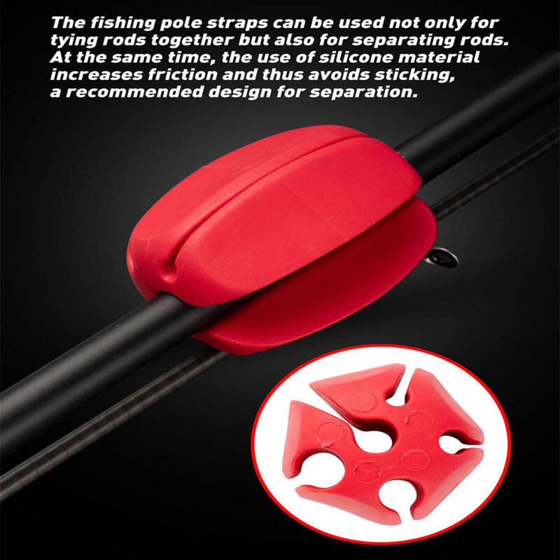 1pc Silicone Fishing Rod 5.2x5.2x3.8cm Lightweight-Elastic Fishing Tackle Pole Straps Bundle Rod Ball Fixed Fishing Accessories