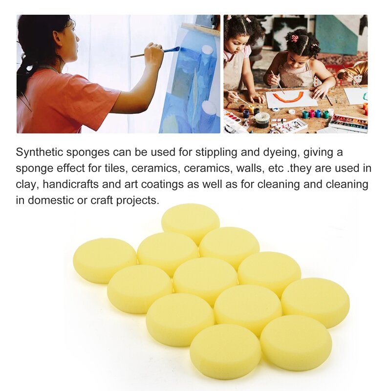 12 Pcs Painting Sponge Brush Synthetic Artist Sponges Brush Watercolor Sponges Brush For Painting, Crafts, Pottery And More