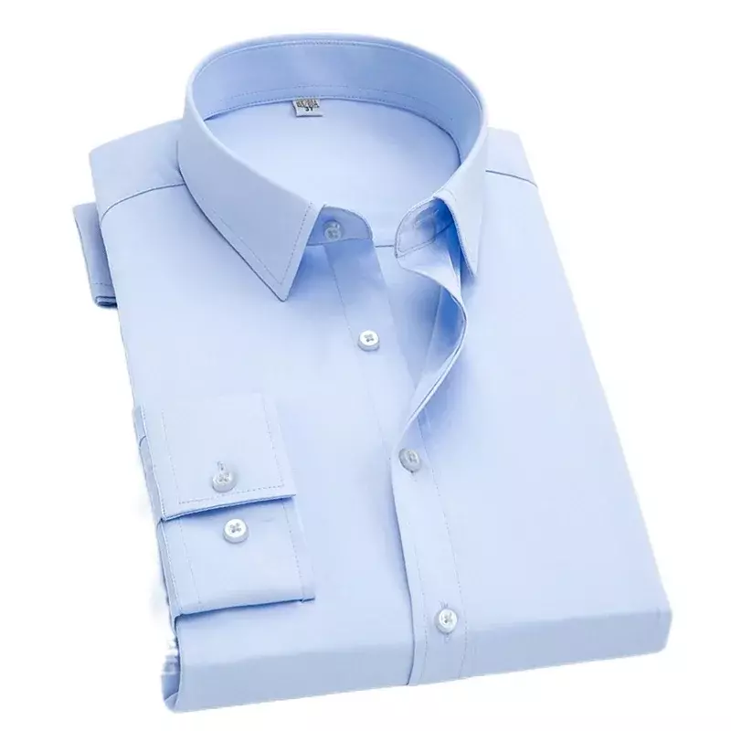 (8 цветов) однобортная рубашка с квадратным воротником и длинными рукавами мужская деловая рубашка для офиса/свадьбы модные тонкие мужские строгие рубашки 5XL