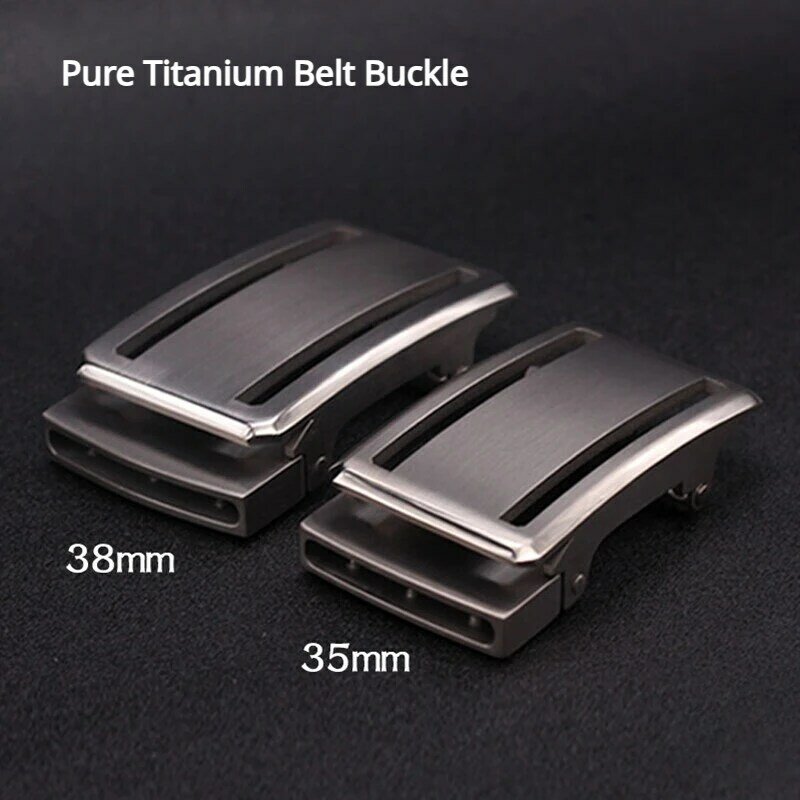 Hebilla automática de titanio de 35/38mm, cinturón de negocios de Metal ultraligero antialérgico, hebilla ajustable para correas gruesas de 4,5mm o menos