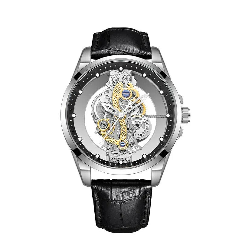 UTHAI CQ225 New Transparent Hollow Men's Watch Men Luxury Watch Casual Business Waterproof Gold Quartz Watches for men