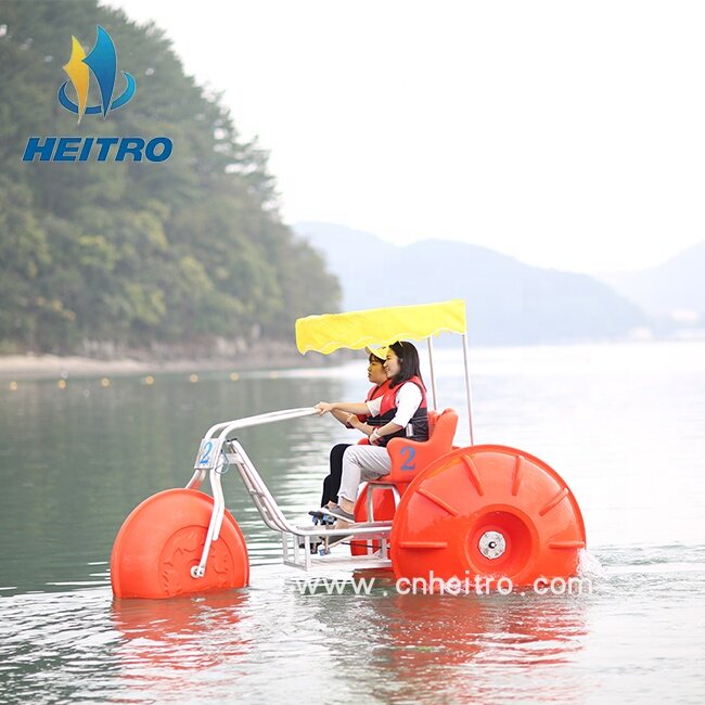 HEITRO Adults recreational aqua bicycles water bike pedal boats 3 big wheels water tricycle bike For Sale
