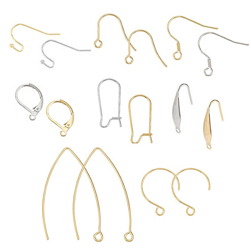 50pcs orecchini in filo per l'orecchio in acciaio inossidabile ganci Base per orecchini gioielli per l'orecchio che fanno risultati fai da te accessori forniture all'ingrosso