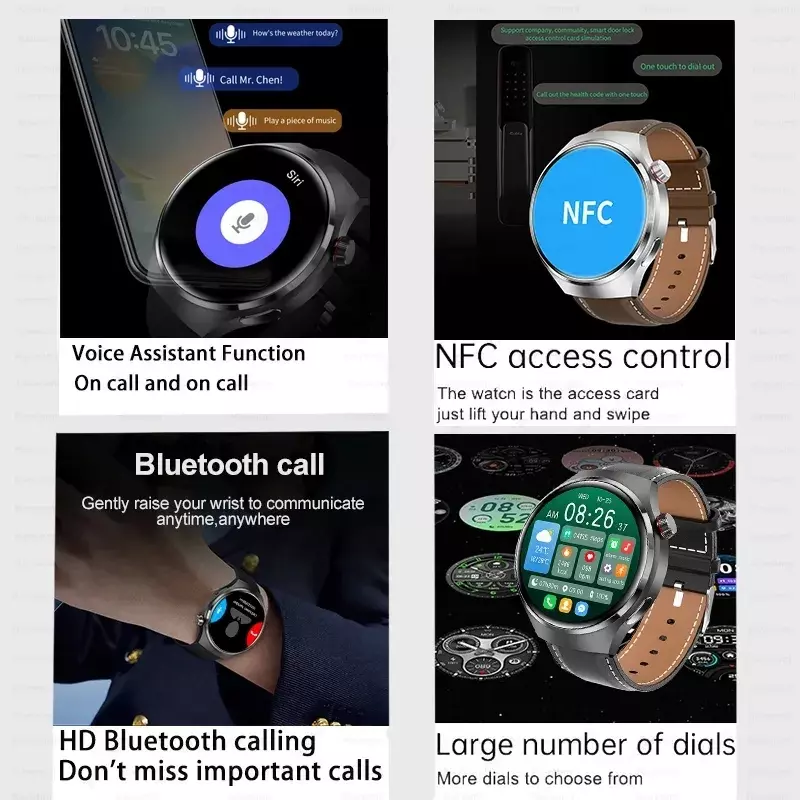Montre intelligente pour Huawei Xiaomi GT4 Pro, traqueur GPS NDavid, écran AMOLED HD 360*360, fréquence cardiaque, appel Bluetooth, montre intelligente pour homme, nouveau, 2024