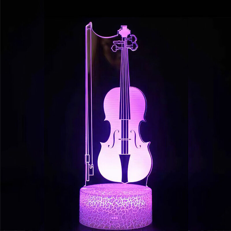 Lampe en acrylique pour décoration de chambre d'enfant, 1 pièce, instrument musical, saxophone, ambiance, visuel 3D, cadeau d'anniversaire
