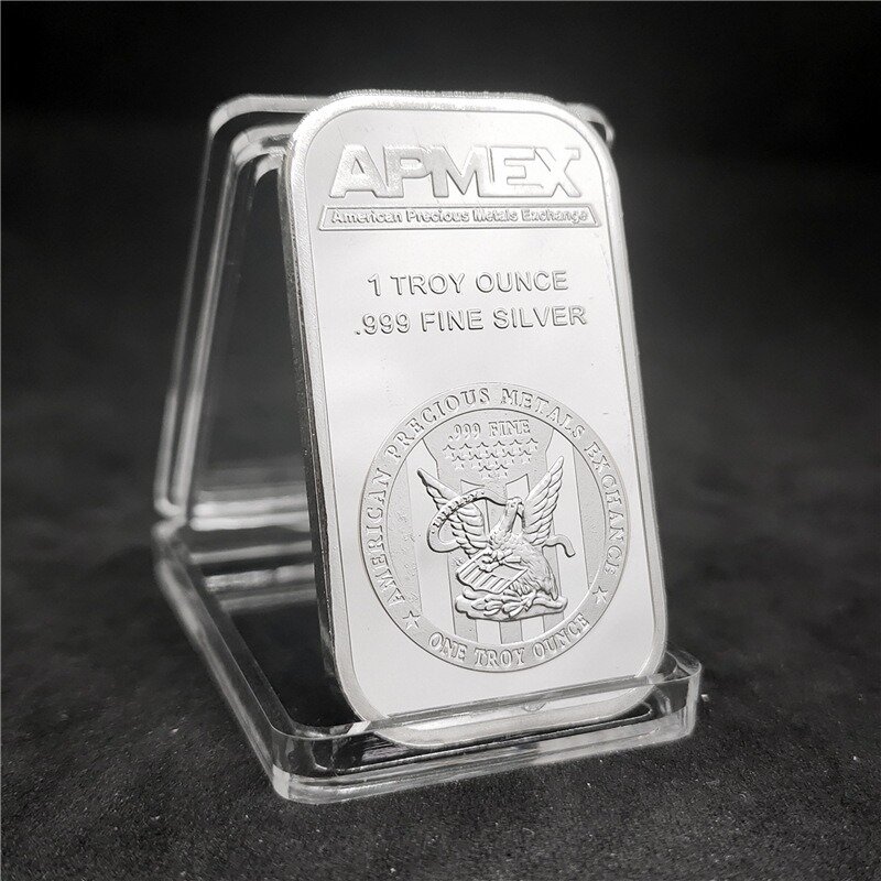 Apmex แท่งเงิน1ทรอยออนซ์, 999เงินอเมริกันแท่งเครื่องตกแต่งบ้านเป็นของขวัญ