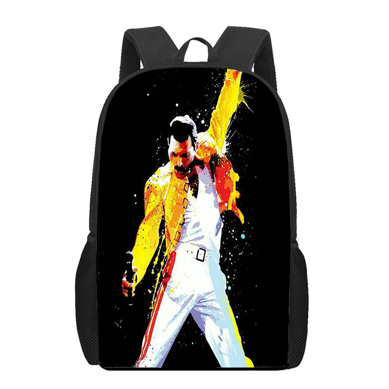 Queen Band Freddie Mercury mochilas escolares con estampado 3D para adolescentes, niños y niñas, mochila única para niños, bolsa de libros para estudiantes