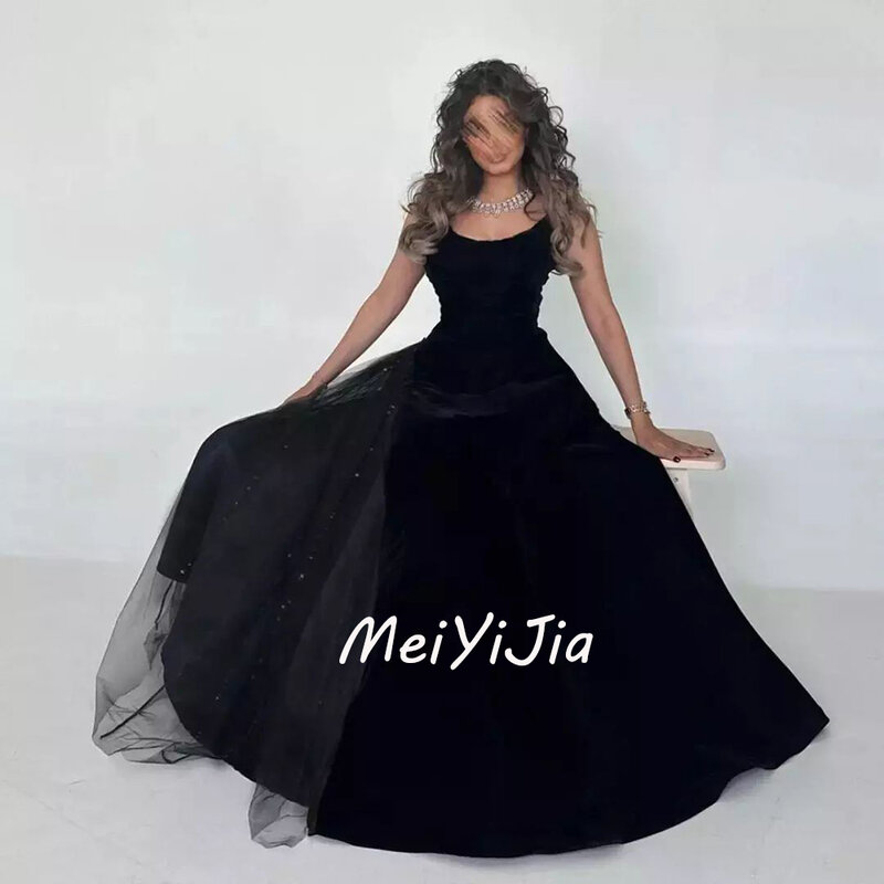 Meiyijia  Evening Dress Saudi Sleeveless Floor-Length Scoop Neckline  Arabia  Sexy Evening Birthday Club Outfits Summer 2024
