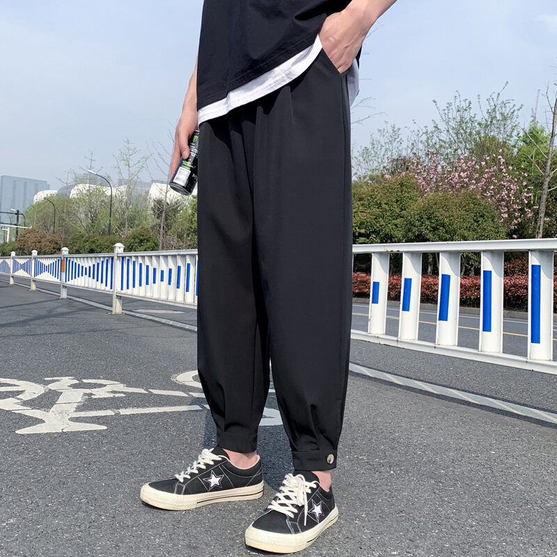 용수철 여름 남성 조거 할란 바지, 남성 블랙 스웻팬츠 하라주쿠 스타일, 패션 바지 의류