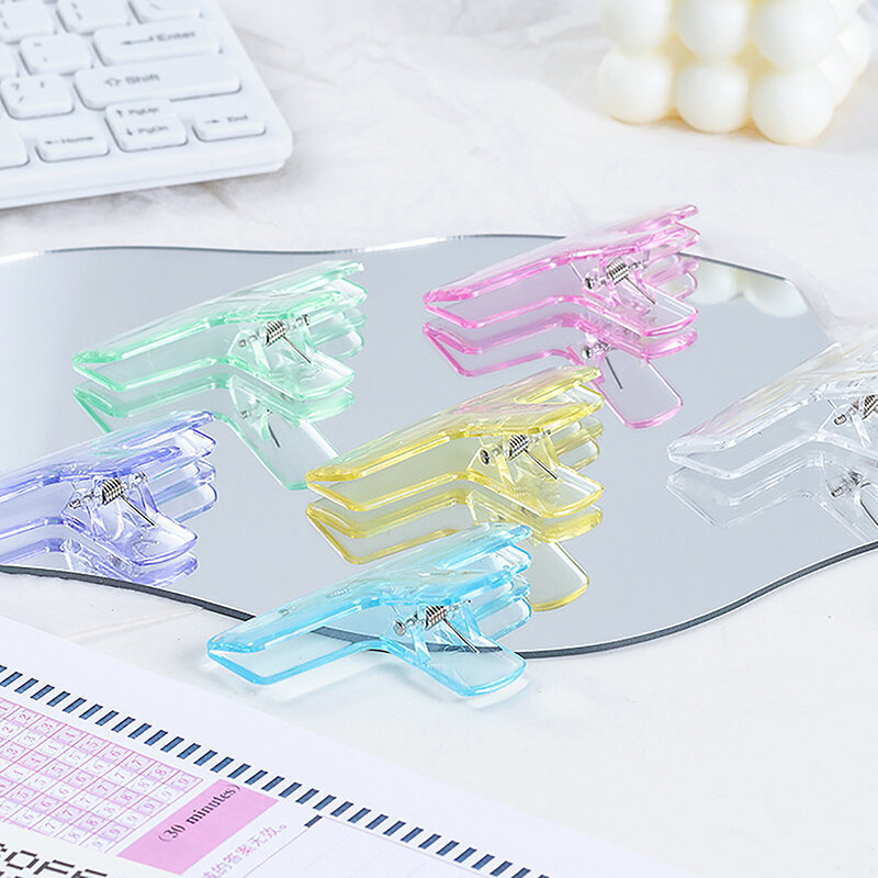 1PC Simplicity Paper Clip Transparent Visiable Acrylic Clip Scrapbook Sticker Storage Clip Student Supplies Lovely Stationery