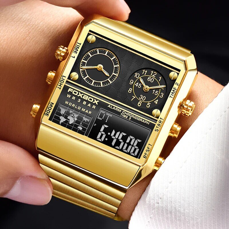 Lige-男性用の高級ブランド時計,クォーツ腕時計,耐水性,デジタル,ミリタリー,男性