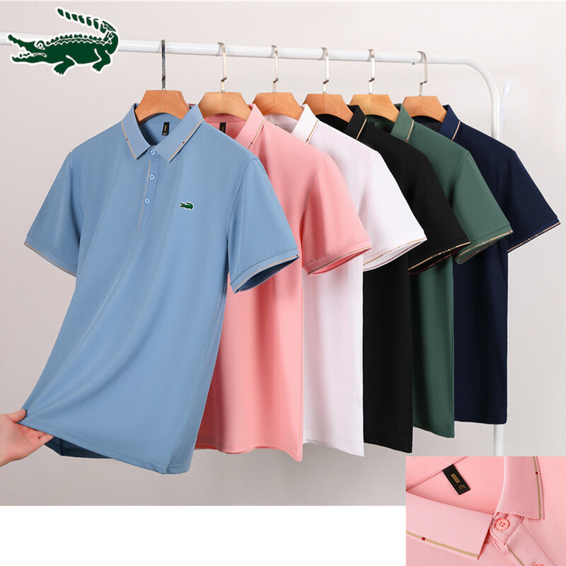 Summer Business Casual polo shirts men 2024 new fashion breathable Luxury Short Sleeve Polos Men High Quality Tops Men Clothing
