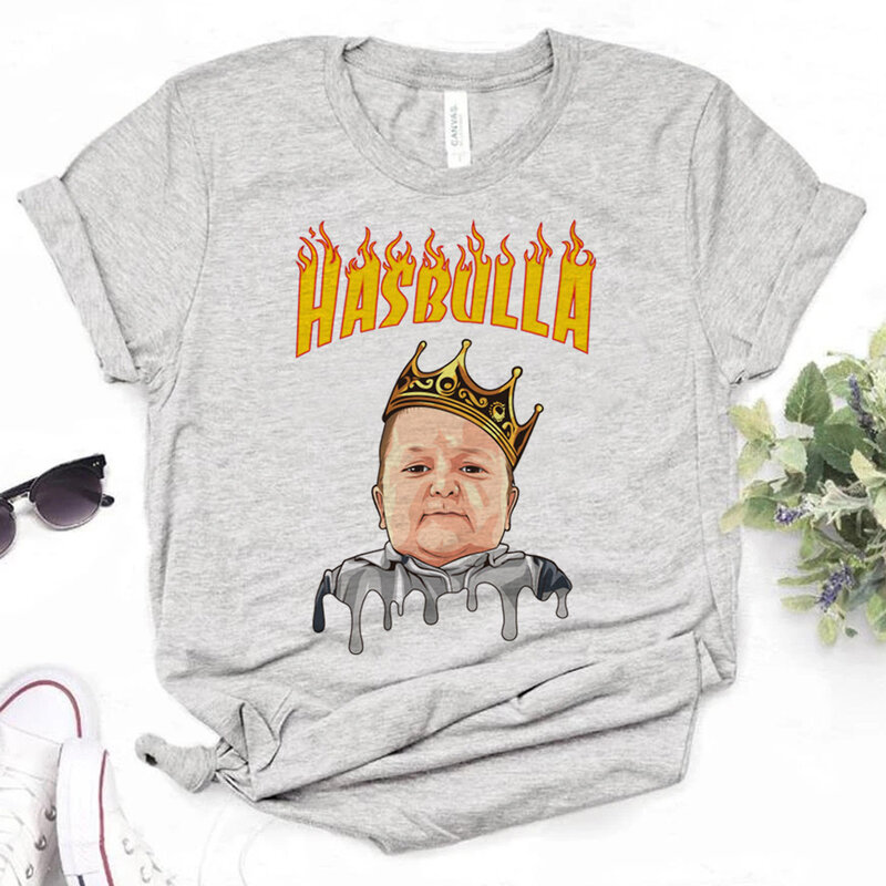 Hasbulla 여성용 티셔츠, Y2K 애니메이션 탑 걸, 2000 년대 스트리트웨어 의류