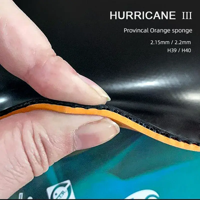 Original  DHS Hurricane 3 NEO Provincal Table Tennis Rubber Professional Tacky Ping Pong Rubber with Blue Orange Sponge