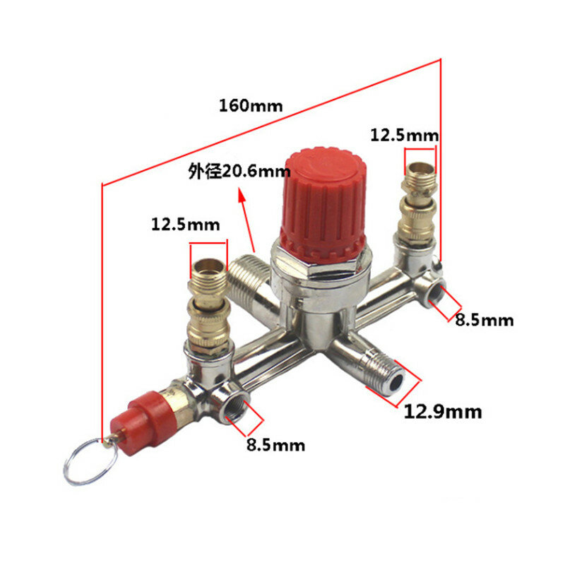 O interruptor do compressor de ar parte o suporte de bama com válvula de segurança e encaixes