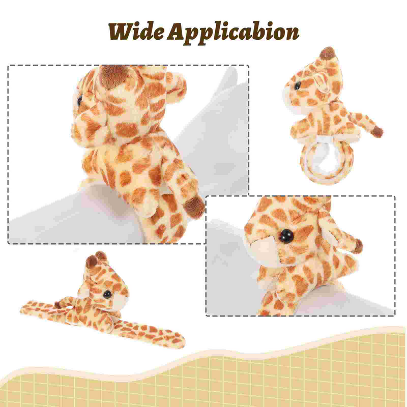 Cartoon Slap Bracelet Stuffed Animal Wristband Plush Toy Kids Favor Toys Baby Shower Birthday Party Supplies