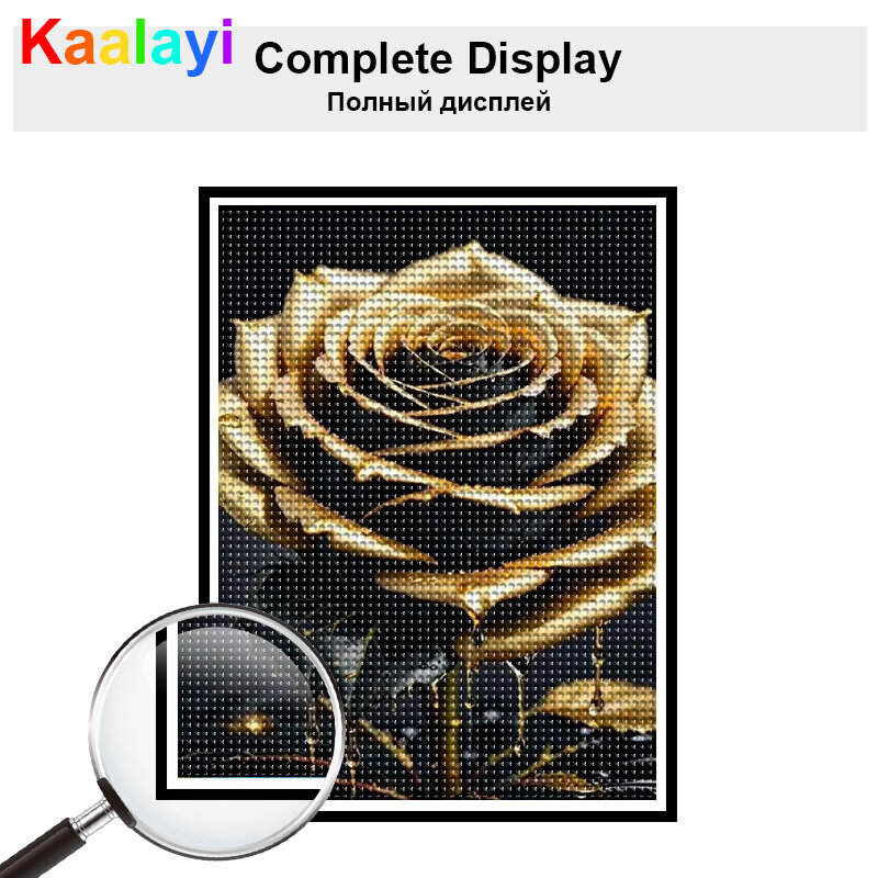 Diy Diamond Painting Golden Black Rose 5D Full Mosaic Art Cross Stitch New Collection 2024 Flowers Rhinestone Embroidery Picture