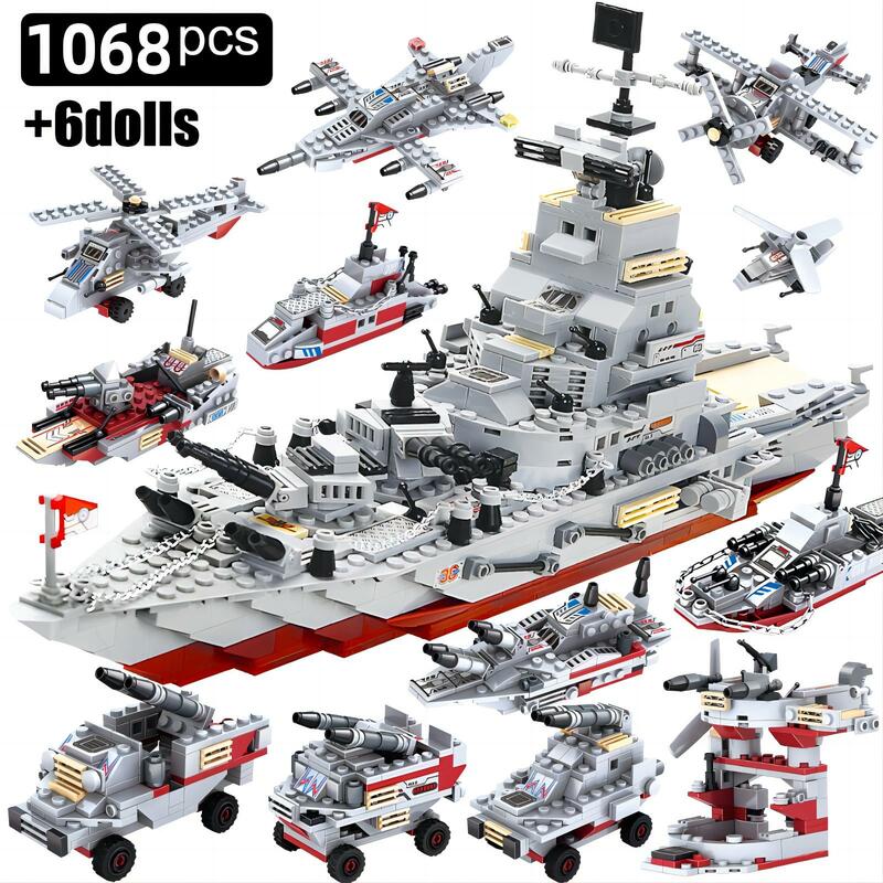 建築用おもちゃ1068個建設巡洋艦建造用おもちゃ6歳以上男の子25モデルエンジニアリング