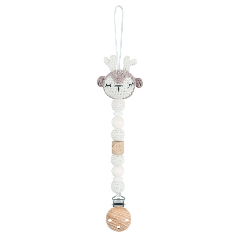 Ciuccio catena Crochet Bead bambino massaggiagengive giocattolo Clip fittizia supporto succhietto grado Baby Oral Care ciuccio Clip