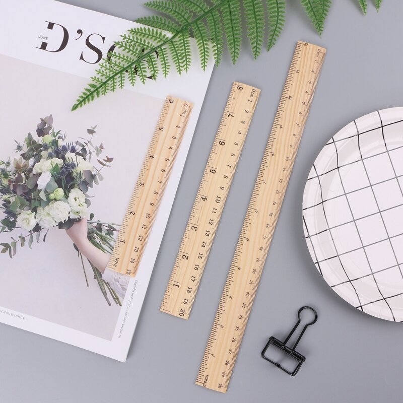 Wooden Ruler 15/20/30cm Straight Hand Drawing Construction Paper Accessories Dropship
