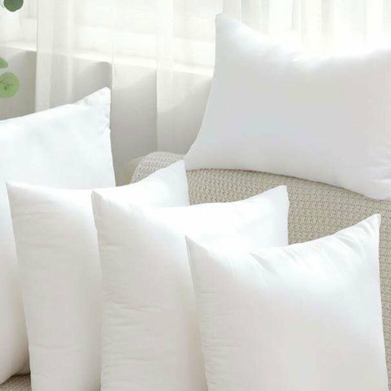 Almohada de algodón PP de 45x45cm, cojín suave de Color sólido para sofá, coche, Hotel, relleno interior acolchado de algodón