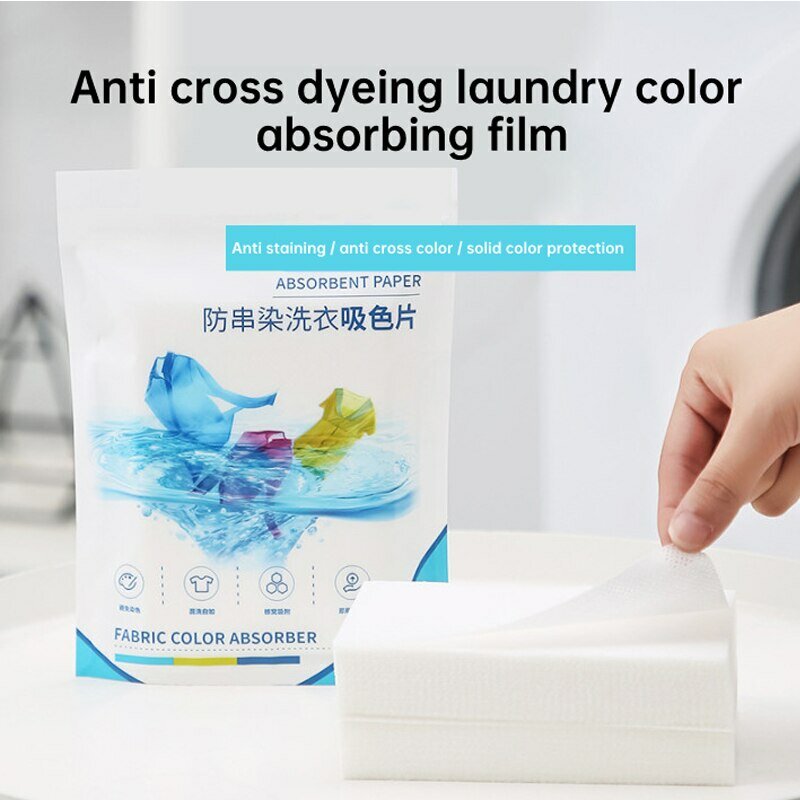 50 stks/zak wastabletten Wasserij papier anti-kleuring kledinglakens anti-string menging kleur absorptie wasaccessoires